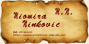 Miomira Ninković vizit kartica